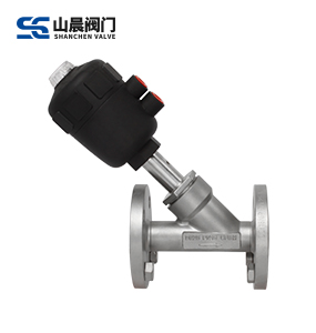 气动法兰角座阀