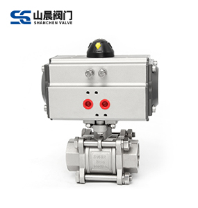 气动三片式螺纹球阀